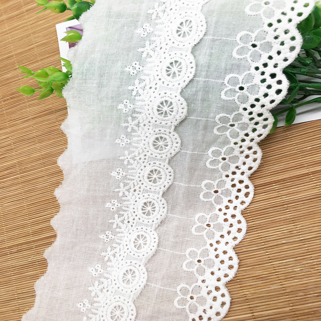 Beautiful lace fabric, great for sewing, quilting and patching, like making doll clothes, white lace dress, bedclothes, shoes, bags, corsage, bow etc. Also ideal for awesome DIY crafts, such as junk journals making, card making, scrapbooking, handmade ornaments.