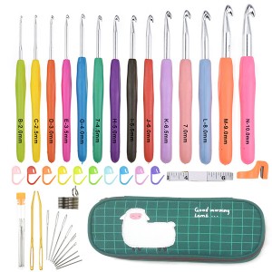 Knitting crochet of various sizes (14pcs), suitable for beginners and the more advanced. We are equipped with stitch markers and large-eye blunt needles , giving help on more projects, blankets, towel, hats, etc.