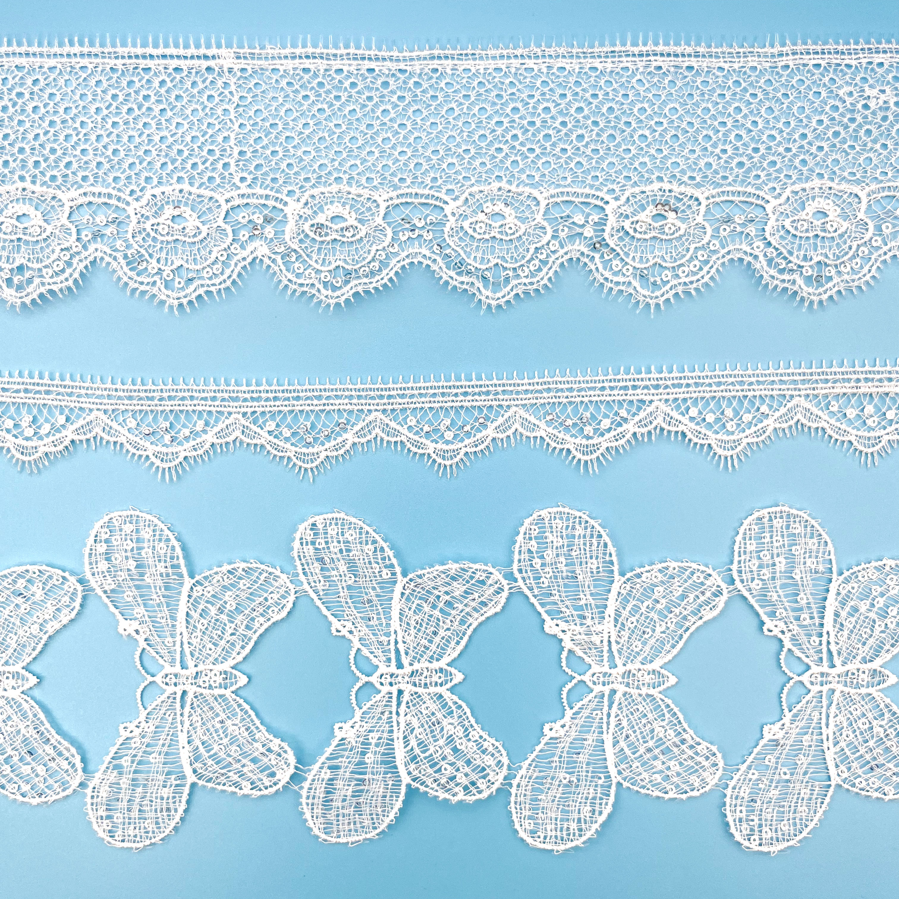 These lace ribbon trims come with clear pattern and soft touch,featured with holy,romantic and vintage sense.Each lace ribbon is rolled up, neat and organized,which is easy